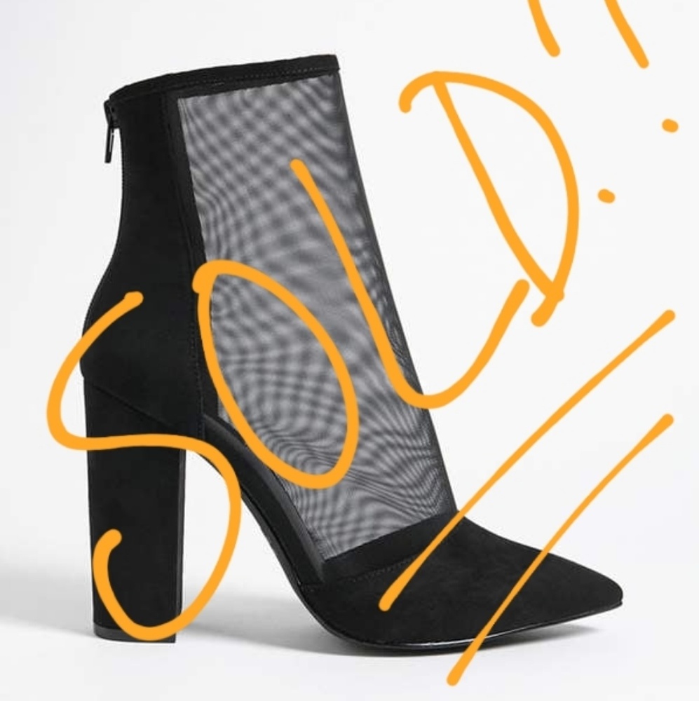Forever 21 Pointed Mesh Ankle Boot